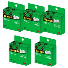 쓰리엠 스카치 매직 테이프 18mm x 32m, 5개 문구/오피스/사무용품 전문관 반품 최저가 12,240원