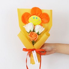조화 비누꽃 스마일 인형 미니꽃다발, 오렌지, 1개 홈인테리어/홈데코/디퓨저 반품 최저가 6,340원