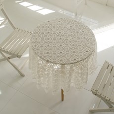 바이데코 리븐 레이스 원형 테이블커버, 화이트, 6인(150 x 150cm), 1개 홈인테리어/카페트/쿠션 반품 최저가 15,760원