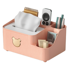 레드봄봄 다용도 수납 티슈 케이스 겸 소품 보관함, 핑크, 1개 생활용품/수납/정리 반품 최저가 5,310원