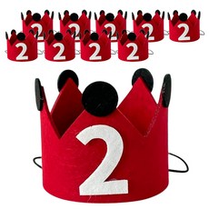 마켓감성 펠트 숫자 크라운 모자, 2, 10개 문구/오피스/파티/이벤트 반품 최저가 12,280원