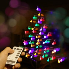 이즈휴 리모컨 방수형 건전지 앵두전구 줄조명 50구 4.75m, 풀컬러, 1개 홈인테리어/조명/스탠드 반품 최저가 8,920원