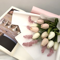 이플린 조화 라벤더 튤립꽃다발, 화이트 + 핑크, 1개 홈인테리어/홈데코/디퓨저 반품 최저가 12,400원