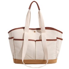 금깨비 배색 캔버스 기저귀 가방 토트백, 브라운 출산/유아동/기저귀 반품 최저가 10,180원