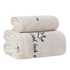 소니오 크라운 레이스 소프트 목욕 바스타월 35 x 75 cm + 대형 타월 70 x 140 cm 세트, 02 화이트, 1세트 홈인테리어/바스타월 반품 최저가 14,310원