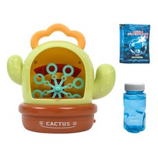 선인장 비누방울 자동 버블기 거치식 버블건 + 용액 50ml + 원액 10ml 세트, 연두, 1세트 출산/유아동/완구/교구 반품 최저가 6,840원