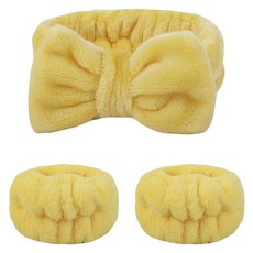 조니프리 세안 헤어밴드 손목타올 세트, 옐로우, 1세트 홈인테리어/수건/타월 반품 최저가 4,150원