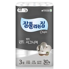 잘풀리는집 명작 시그니처 3겹 고급롤화장지, 27m, 30롤, 1개 생활용품/화장지/물티슈 반품 최저가 14,040원