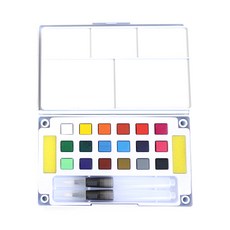 민화샵 고체물감 + 팔레트 + 워터브러쉬펜 세트, 18색 문구/오피스/미술/화방용품 반품 최저가 16,630원