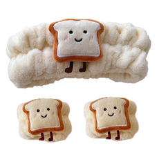 다정다감 캐릭터 세안 헤어밴드 19 x 5 cm + 손목밴드 2p, 식빵, 1세트 홈인테리어/수건/타월 반품 최저가 6,130원