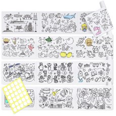 영아트 테마 컬러링롤 스케치북 3m x 4p 24테마 + 원형 점착테이프 세트, 전지, 1세트 문구/오피스/미술/화방용품 반품 최저가 4,920원