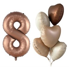 윰스 생일파티 숫자풍선 세트 101.6cm 초코라떼, 숫자8, 1세트 문구/오피스/파티/이벤트 반품 최저가 2,960원