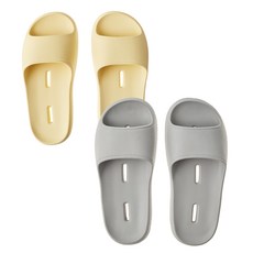 베이스알파에센셜 문에 안걸리는 발등 낮은 욕실화 2종 세트 국내생산/EVA재질, 옐로우, 그레이, 1개 생활용품/욕실용품 반품 최저가 10,490원