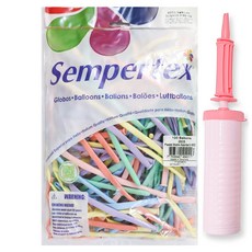 셈퍼텍스 파스텔메이트 요술풍선 260S 100p + 손펌프 세트, 혼합색상(풍선), 마카롱핑크(손펌프), 1세트 출산/유아동/출산준비물/선물 반품 최저가 11,280원
