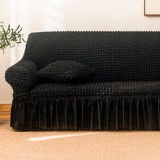 시어서커 구름퀼팅 프릴 감성 스판 소파커버, 블랙, 1개 홈인테리어/소파패드/커버 반품 최저가 19,090원