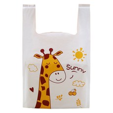 아이엔피 양날 손잡이 비닐 봉투 중 26 x 44 x 13 cm, 기린, 50개 문구/오피스/데코/포장용품 반품 최저가 5,330원