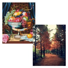 헬로페인팅 DIY 그림그리기 캔버스도면 가을냄새 2p 세트, 가을냄새, 만찬, 1개 문구/오피스/미술/화방용품 반품 최저가 3,080원