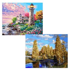 헬로페인팅 DIY 그림그리기 캔버스 도면 맑은하늘2 2p 세트, 맑은하늘2, 화려한우리집, 1개 문구/오피스/미술/화방용품 반품 최저가 4,110원