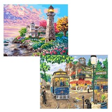 헬로페인팅 DIY 그림그리기 캔버스 도면 평화로운오후 2p 세트, 평화로운오후, 화려한우리집, 1개 문구/오피스/미술/화방용품 반품 최저가 8,000원