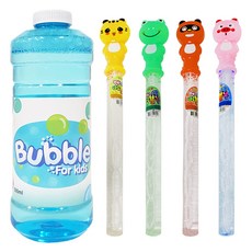 아가플러스 동물친구 버블스틱 4p + 버블액 리필 500ml 세트, 랜덤발송, 1세트 완구/취미/스포츠/야외완구 반품 최저가 6,110원
