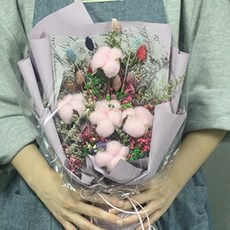 러블리리본 드라이 플라워 목화 큰 꽃다발, 핑크 홈인테리어/드라이플라워 반품 최저가 7,250원