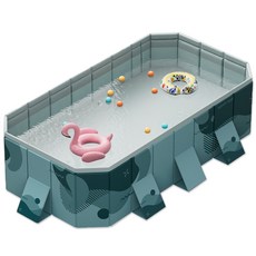 크크섬 물놀이 접이식 수영장 가정용풀장 이동식 대형 간이수영장, 1개 완구_취미/물놀이/계절완구 반품 최저가 64,520원