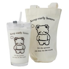 바쏠 곰댕이 텀블러 + 빨대 + 백, 혼합색상, 450ml, 1세트 주방용품/텀블러/콜드컵 반품 최저가 5,160원