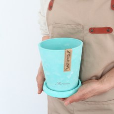 모리앤 마블 컬러 플라스틱 무광 화분 + 받침 세트, 제이드그린, 1세트 홈인테리어/원예/가드닝 반품 최저가 5,310원