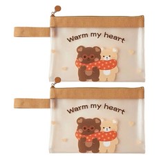마켓감성 큐티곰 일러스트 시험지 파우치 A5, 겨울곰, 2개 문구/오피스/바인더/파일 반품 최저가 3,990원