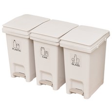 올유리빙 직사각 페달 휴지통 3종 세트, 화이트 홈인테리어/청소/세탁용품 반품 최저가 21,250원