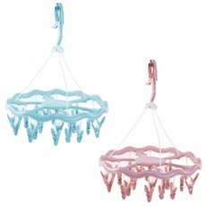 마켓감성 다용도 24집게 빨래 건조대 핑크 + 블루, 1세트 홈인테리어/청소/세탁용품 반품 최저가 4,490원