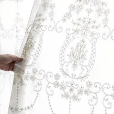 사라하우스 엔틱 자수 레이스 커튼 핀형 홈인테리어/FW 침구샵 반품 최저가 11,020원