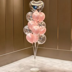 스타리움 홈파티 이벤트 스탠드 풍선 장식 풀세트, 실버핑크, 1세트 출산/유아동/출산준비물/선물 반품 최저가 12,950원
