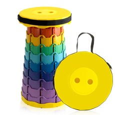 코멧 아웃도어 휴대용 높이조절 캠핑 스툴, 레인보우 옐로우, 1개 스포츠/레저/캠핑전문관 반품 최저가 4,150원