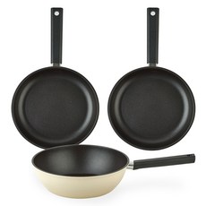 퀸센스 샌드 후라이팬 세트 3개, 베이지, 후라이팬 28cm 2p + 궁중팬 24cm, 1세트 주방용품/냄비/프라이팬 반품 최저가 49,890원