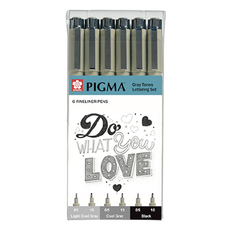 PIGMA 마이크론 모노톤 레터링 펜 6종 세트, 라이트쿨그레이 + 쿨그레이 + 블랙, 1세트 문구/오피스/필기류 반품 최저가 5,720원