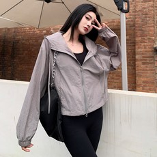 아이엠몽 여성용 라우터 스포티 후드 스트링 바람막이 아우터 스포츠/레저/여성스포츠의류 반품 최저가 19,300원