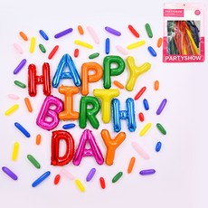 파티쇼 요술풍선파티 레인보우 생일컬러풀 세트, 혼합색상, 1세트 문구/오피스/파티/이벤트 반품 최저가 7,130원