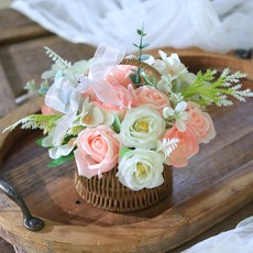 센트바스켓 조화 비누꽃 미니 꽃바구니, 핑크, 1개 홈인테리어/원예/가드닝 반품 최저가 17,910원