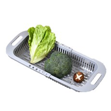 라인스미스 길이 조절 가능한 걸이형 물빠짐 야채 세척 바구니, 그레이, 1개 주방용품/주방조리도구 반품 최저가 2,510원