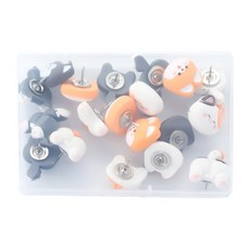 코히모 고양이 강아지 압정핀 캐랙터 압핀 푸시 핀 20개 케이스 세트 4W188, 1세트, 20개입 문구/오피스/사무용품 전문관 반품 최저가 7,500원