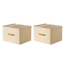 wood 손잡이 리빙박스, 아이보리, 2개 홈인테리어/수납/정리 반품 최저가 12,820원