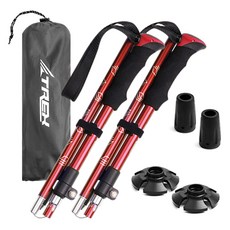 T렉스 폴딩 등산스틱 2p + 바스켓 2p + 보호캡 2p + 전용파우치, 레드, 1세트 스포츠_레저/등산/아웃도어 반품 최저가 22,590원