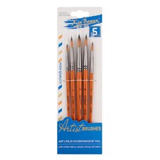 블랙트리 브라운 아트 수채화 둥근붓 5종 세트, 1세트 문구/오피스/미술/화방용품 반품 최저가 4,650원