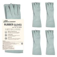 소프트앤네이쳐 도톰한 컬러 고무장갑 세트, 올리브그린, 대(L), 5세트 주방용품/고무장갑 반품 최저가 7,180원