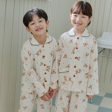 찌니야 아동용 학생 몽글곰 40수 순면 긴팔 잠옷 상하의 세트 출산/유아동/유아동패션 반품 최저가 26,820원