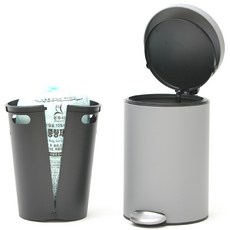 듀얼캡 종량제 기저귀 휴지통, 무광그레이, 10L 출산/유아동/기저귀 반품 최저가 33,150원