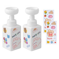 더자카 플라워 거품 핸드워시 디스펜서 2p 450ml + 스티커2p 랜덤발송, 화이트, 1세트 홈인테리어/욕실용품 반품 최저가 5,230원