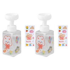 더자카 플라워 거품 핸드워시 디스펜서 2p 450ml + 스티커2p 랜덤발송, 투명, 1세트 홈인테리어/욕실용품 반품 최저가 6,180원