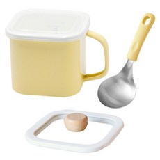 인덕션 법랑 냄비1.45L + 유리 뚜껑 + 서빙 국자 세트, 13.7cm, 옐로우 + 화이트, 1개 주방용품/1인가구 주방용품 반품 최저가 29,900원